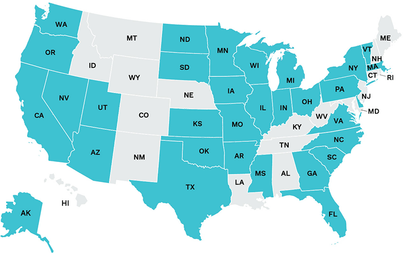 Map - Candidates Supported by State